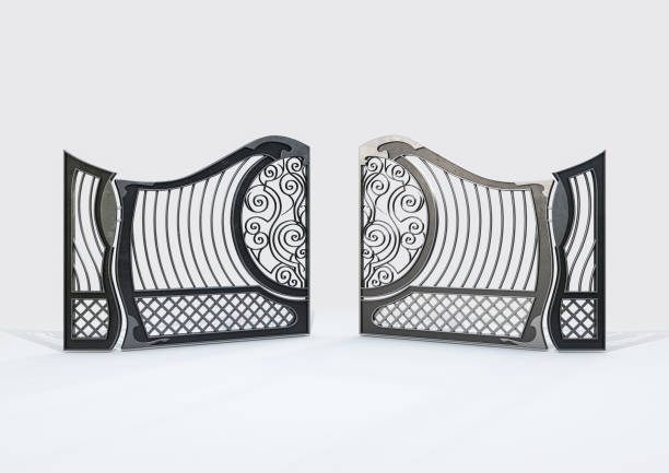 istock Opening Ornate Cast Iron Gates 1327230129
