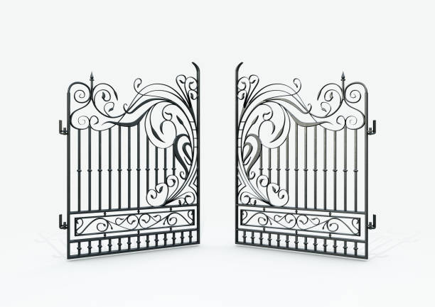 istock Opening Ornate Cast Iron Gates 1327230176