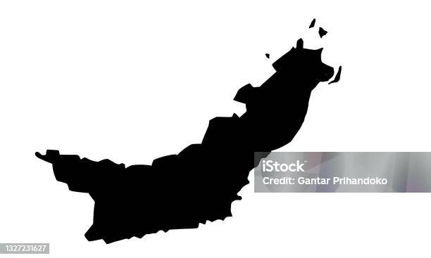 Ilustración de Mapa De Silueta Negra De La Provincia De Célebes