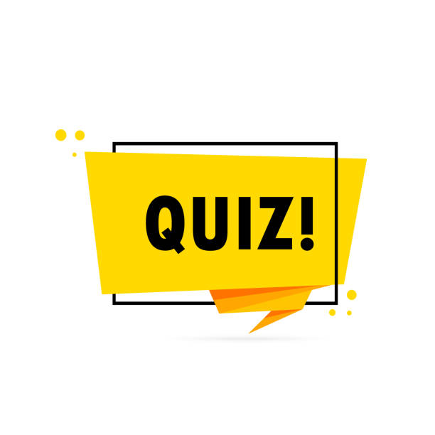 Quiz. Origami style speech bubble banner. Sticker design template with Quiz text. Vector EPS 10. Isolated on white background Quiz. Origami style speech bubble banner. Sticker design template with Quiz text. Vector EPS 10. Isolated on white background. school pa system stock illustrations