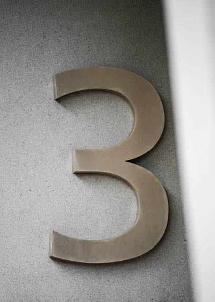 istock Number three text isolated 3D numeric 3 made from stainless steel chrome metal shiny and modern. 1327235190