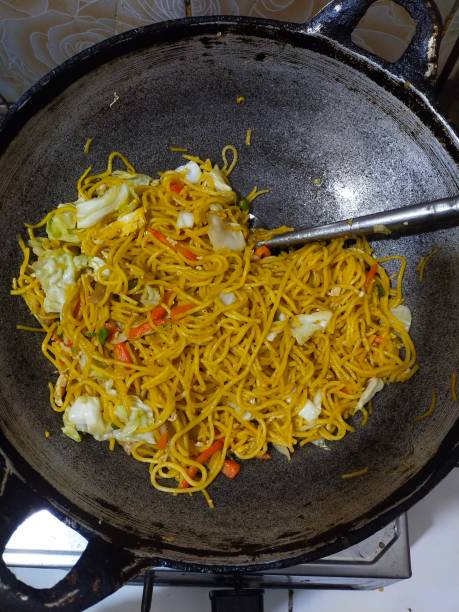 istock Fried yellow noodles mixed with vegetables 1327235882