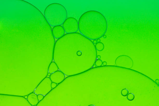 istock Abstract oil droplets on water creative art image and pattern. 1327238819