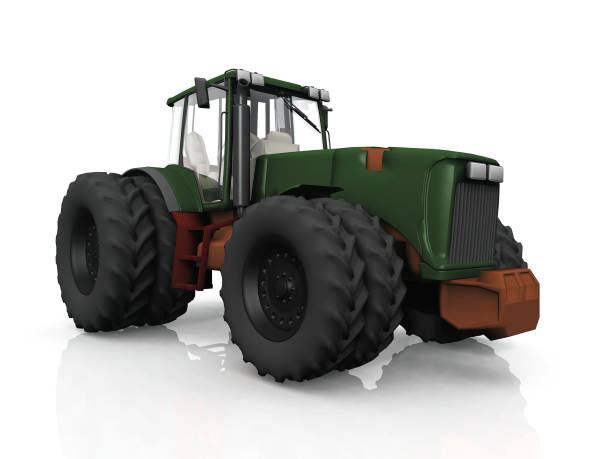 istock tractor with eight wheels on white background 1327240252