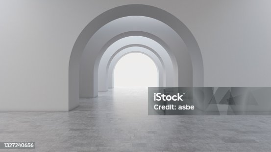 istock Abstract White Arch Corridor 1327240656