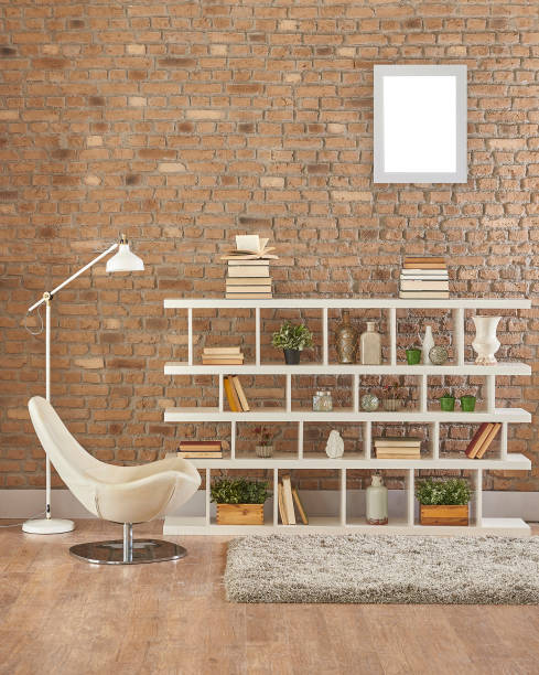 istock modern home interior working room with wooden bookshelf 1327243648