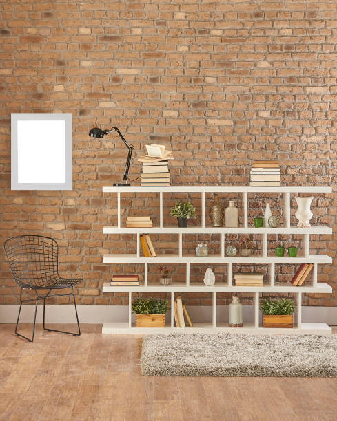 istock modern home interior working room with wooden bookshelf 1327243785