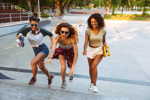 istock Three excited young girls 1327246224