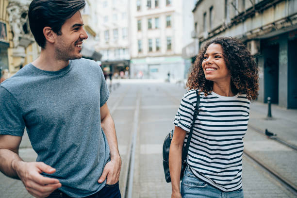 istock Happy young couple outdoors. 1327248837