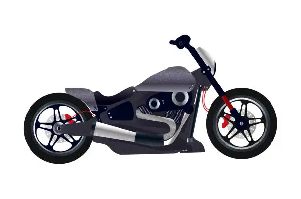 Vector illustration of Stylish chopper bike