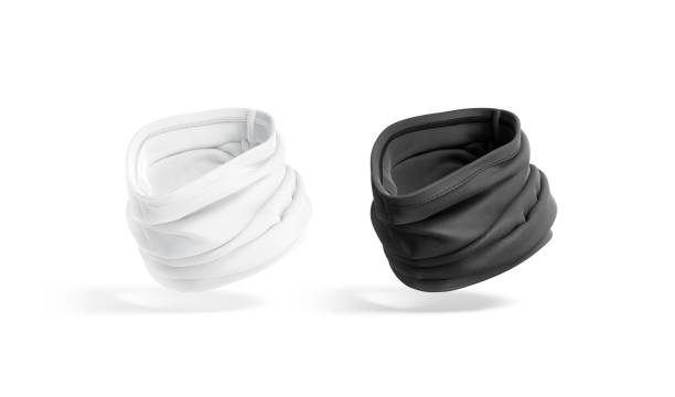 istock blank black and white folded neck gaiter mockup, no gravity 1327259933
