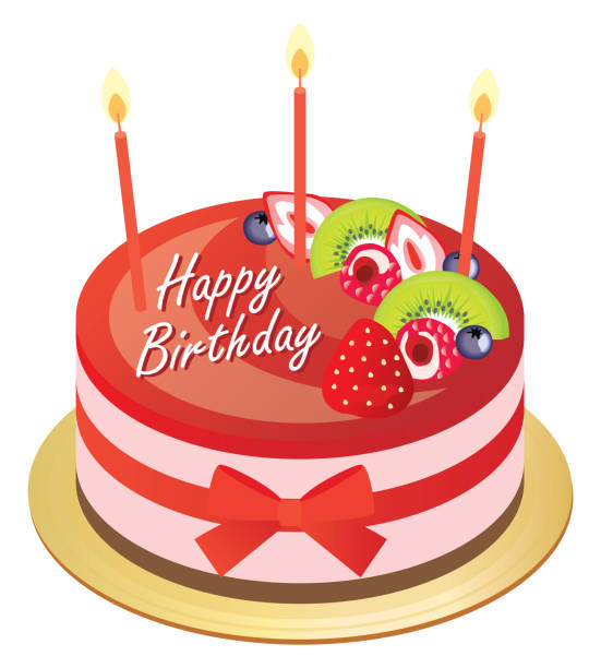 illustrations, cliparts, dessins animés et icônes de gâteau mousse d’anniversaire à la fraise rouge - cake dessert birthday cake mousse