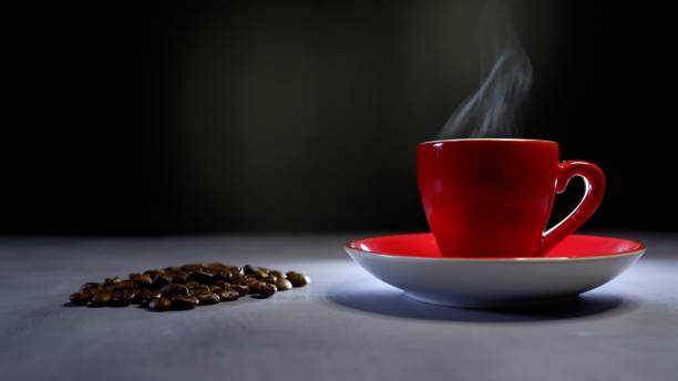 istock Freshly brewed espresso against a dark background 1327261762