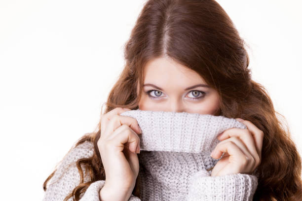 istock Woman feeling comfortable wearing soft sweater 1327269431