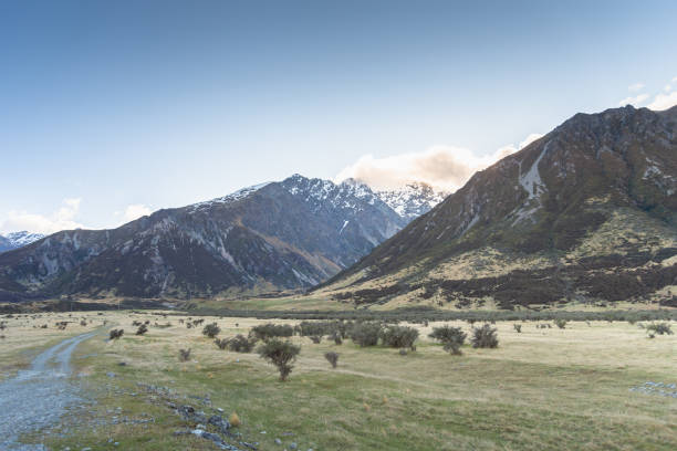 istock Drive car raodtrip to trek at mt cook 1327273767