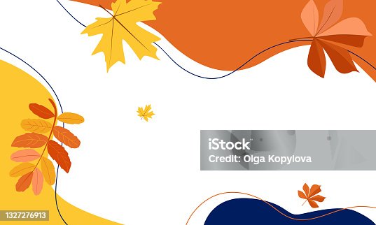istock Autumn background of figures and leaves 1327276913