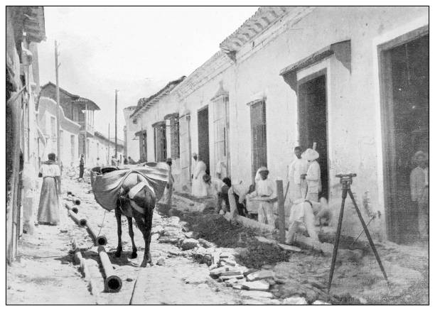 istock Antique black and white photograph: Santiago de Cuba 1327285117