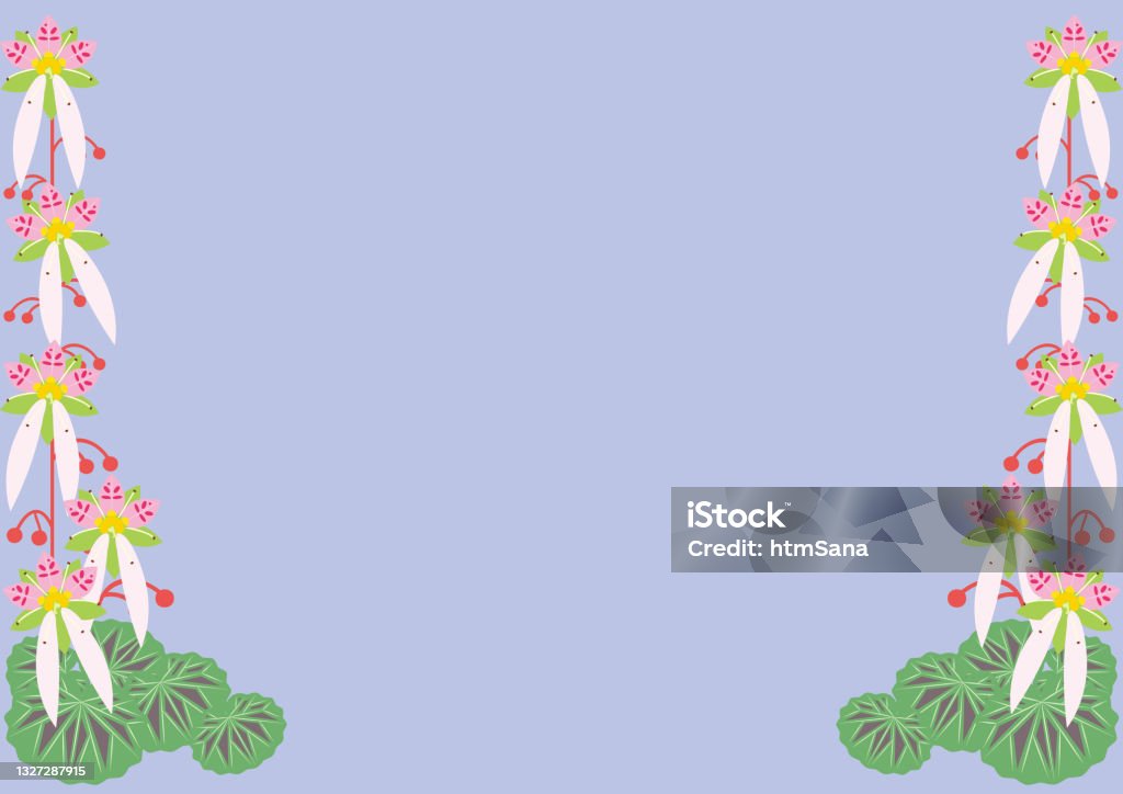 Strawberry Geranium Flower And Leaves Background Stock Illustration