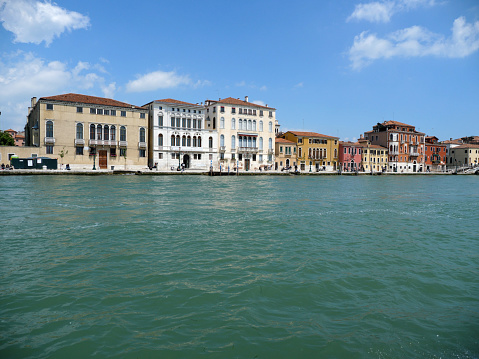 Amazing view on the beautiful Venice, Italy from seaside.