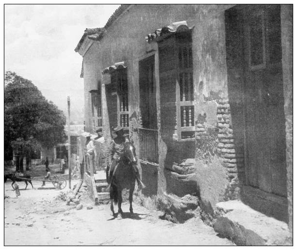 istock Antique black and white photograph: Santiago de Cuba 1327288924