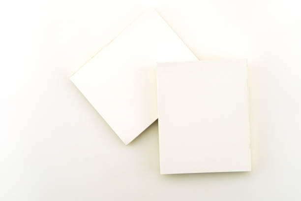 istock Top view business objects of white paper on paper work isolated on white background Flat lay composition 1327291933