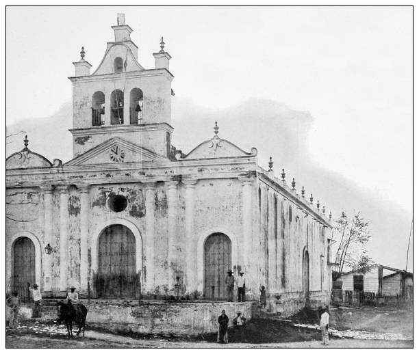 istock Antique black and white photograph: Cathedral, Santa Clara, Cuba 1327292930