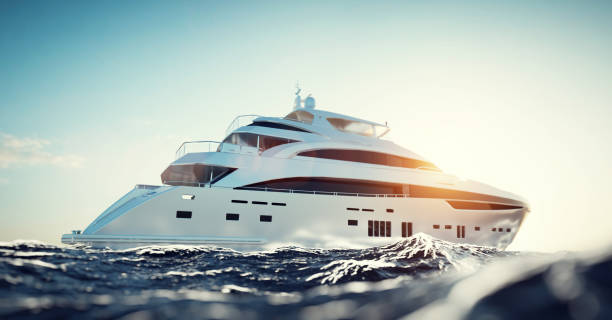 istock Luxury motor yacht on the ocean 1327295768