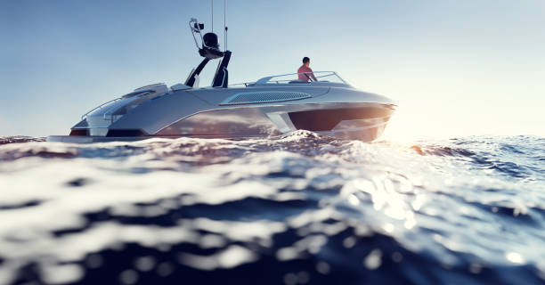 istock Catamaran motor yacht on the ocean 1327295773