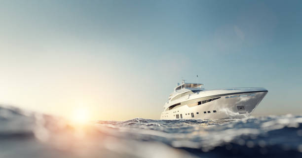 istock Luxury motor yacht on the ocean 1327295778