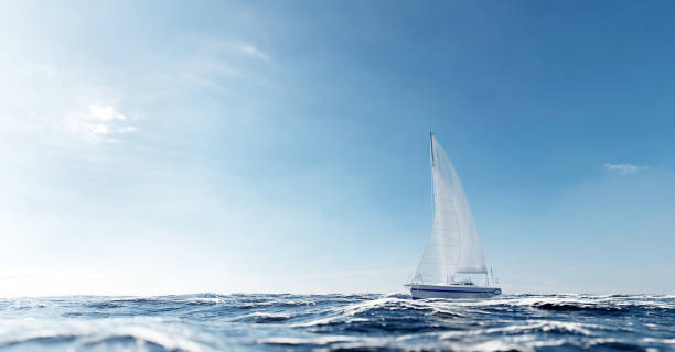 istock Sailing yacht on the ocean 1327295782