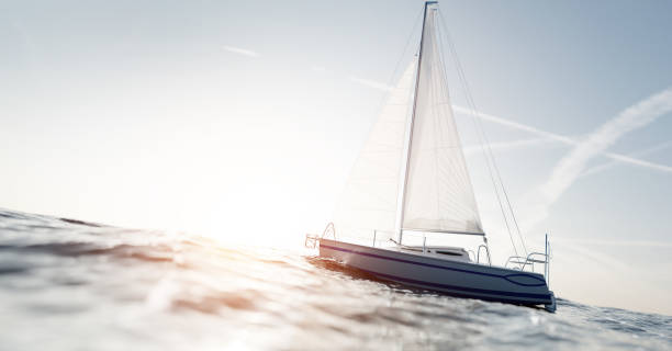 istock Sailing yacht on the ocean 1327295799
