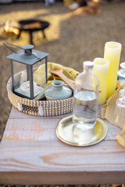 istock Beautifully served dining table with candles 1327299003