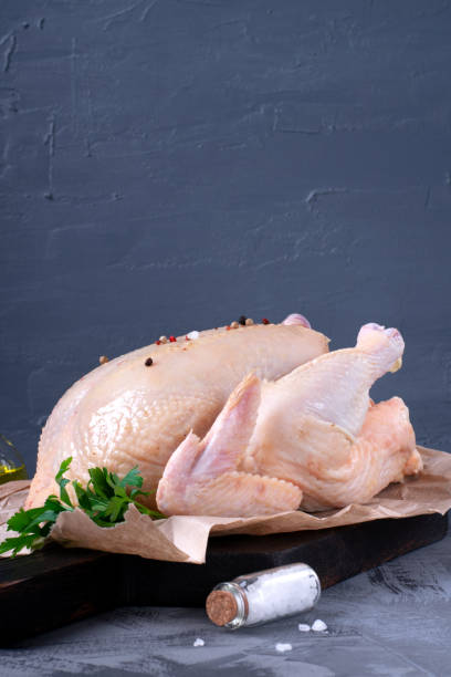 istock Raw chicken meat on parchment paper 1327299614