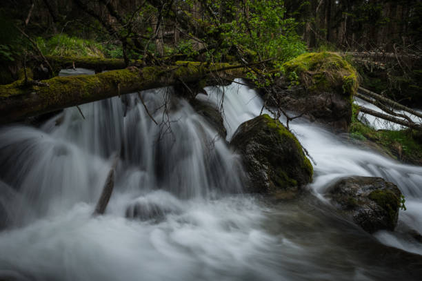 istock A stormy mountain river flows like a waterfall over the stones 1327300909