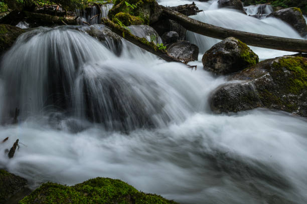 istock A stormy mountain river flows like a waterfall over the stones 1327300912
