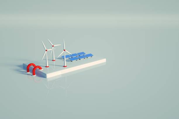 istock Graphic solar station on a white isolated background. Power plant with solar panels on a white background. 3D graphics, top view 1327303862