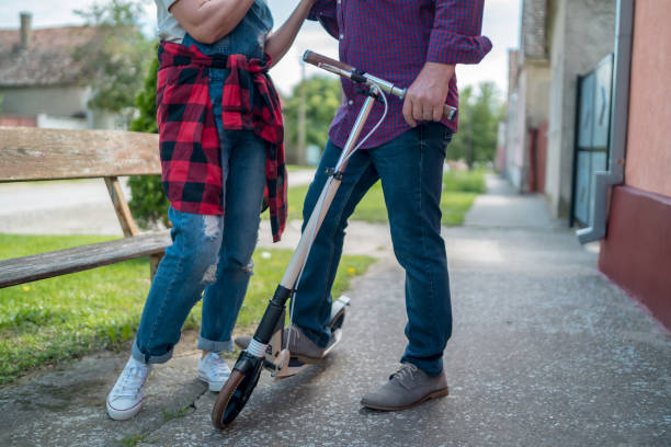 istock Senior couple with scooters 1327305534