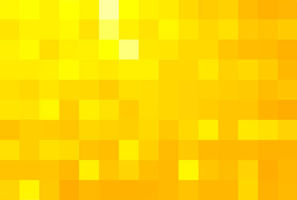 abstrakte pixel gelb hintergrund. vektor geometrische textur aus quadraten. vektor-illustration - techno backgrounds textured yellow stock-grafiken, -clipart, -cartoons und -symbole