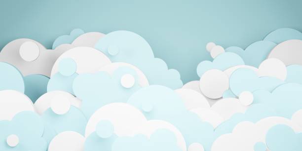 istock bright blue sky and clouds paper cut style 3D illustration 1327311845