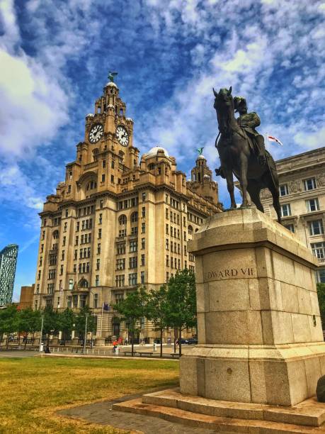 istock Liver Building in Liverpool & King Edward VII statue. 1327312805