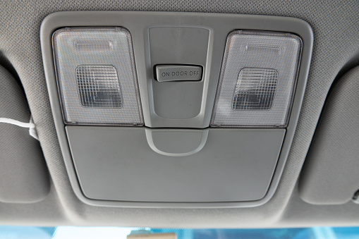 Car light panel on the top with buttons