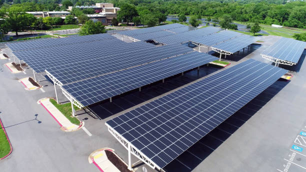istock drone view of solar panels in parking roofs 1327313059