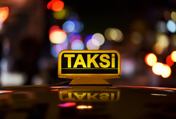Turkish Taxi Sign stock photo