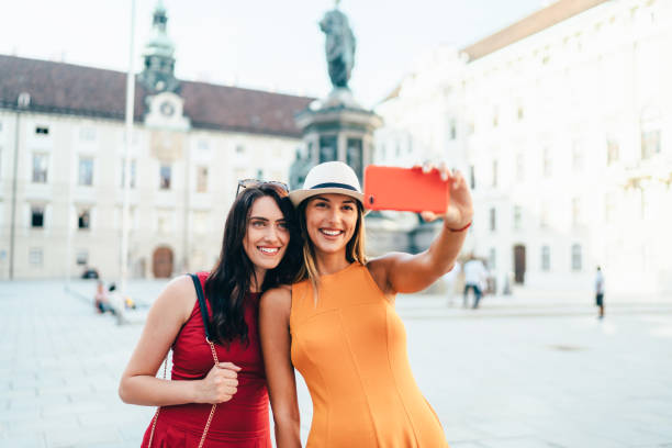istock Beautiful women vlogging 1327318528