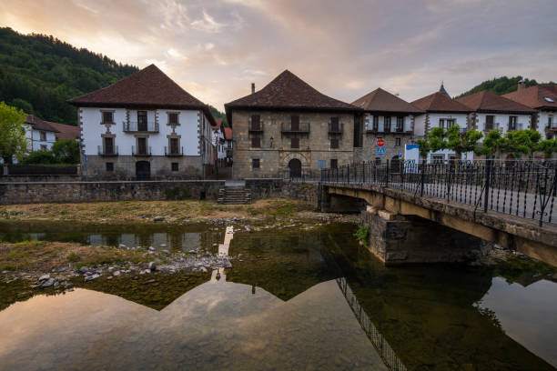 traditional town of otsagabia in navarre pyrenees, Spain