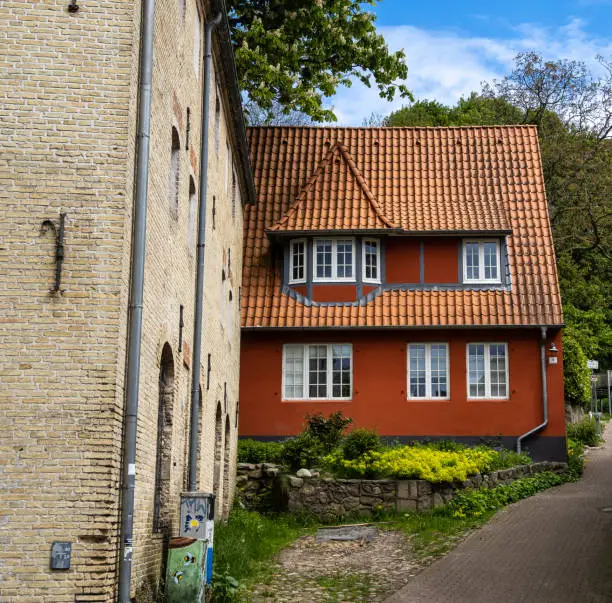 Photo of Restored building called Margarethenhof in district Juergensby of the old town of Flensburg, Germany