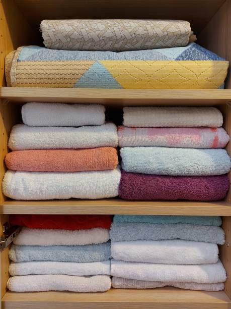 istock Multi-colored cotton terry towels are stacked 1327331175