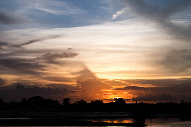 istock Clouds orange sky at Sunset nature landscape 1327331693