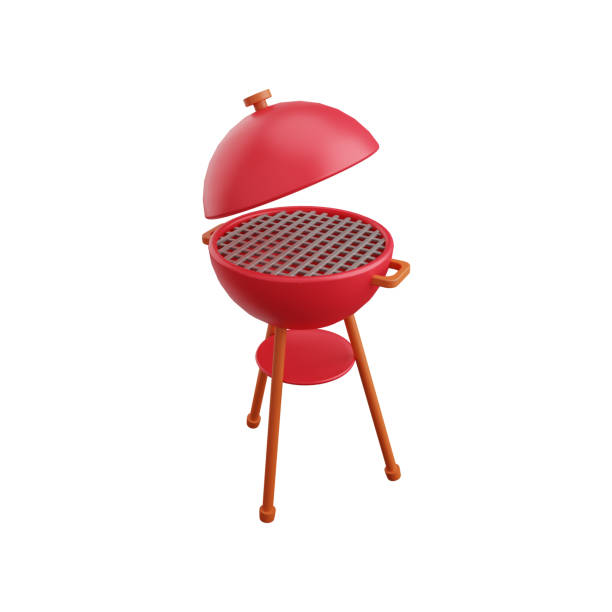 istock 3D barbecue grill illustration. 3D bbq grill illustration isolated on white 1327331751
