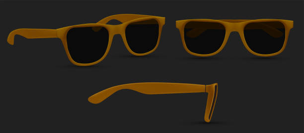 istock Sunglasses beach, Fashion accessory. Polarized geek glasses, hipster sun lens ocular. Isolated on white background. Vector illustration. 1327333081